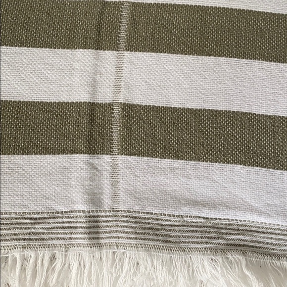 Turkish bath/beach towel - green + white stripe - Picture 6 of 6